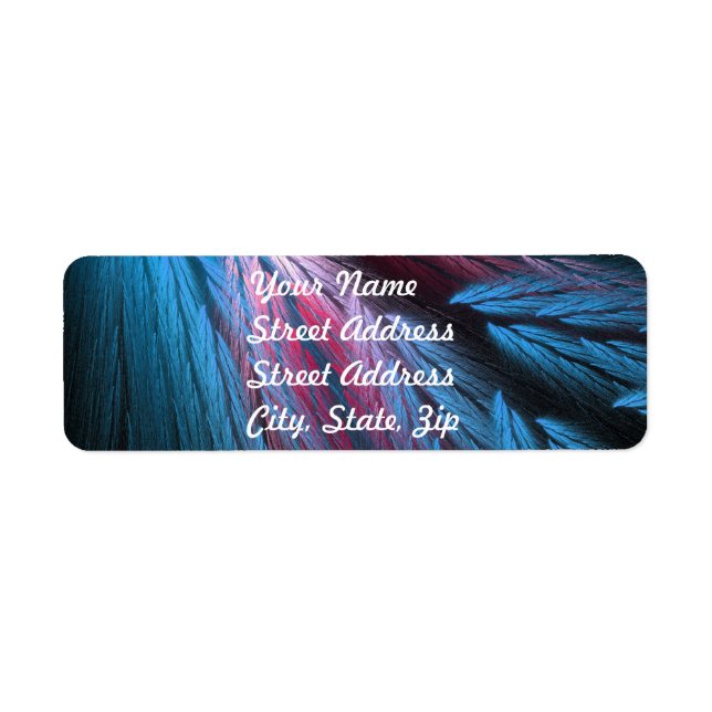 Sticker d'adresse de retour de la plume bleue (Devant)
