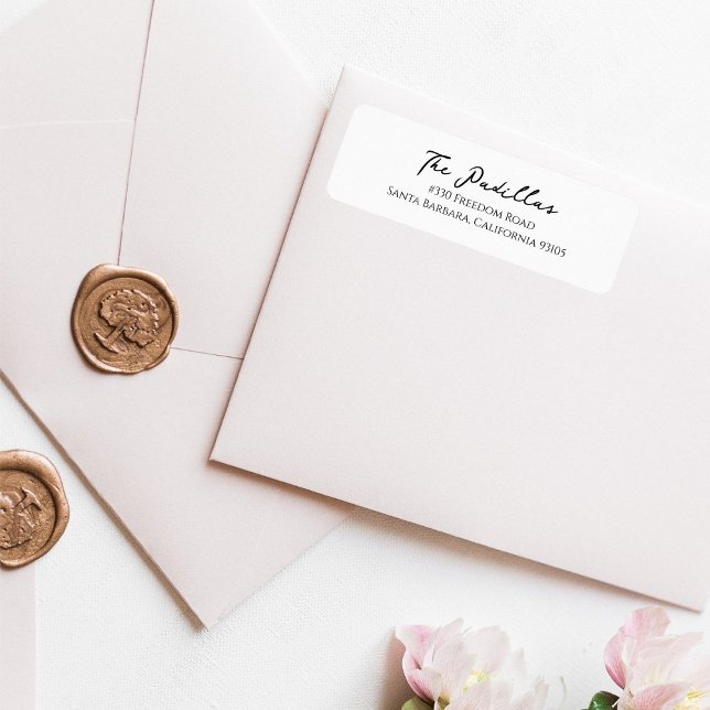 Sticker d'adresse de retour de vacances de script  (Créateur téléchargé)