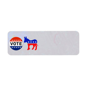 Sticker d'adresse de retour démocrate de vote