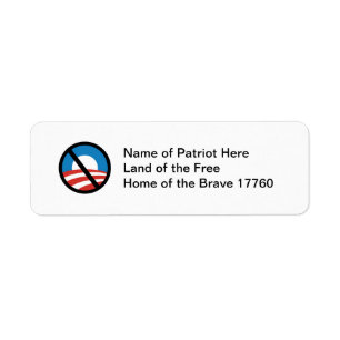 Sticker d'adresse de retour du logo Nobama