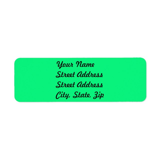 Sticker d'adresse de retour vert brillant (Devant)