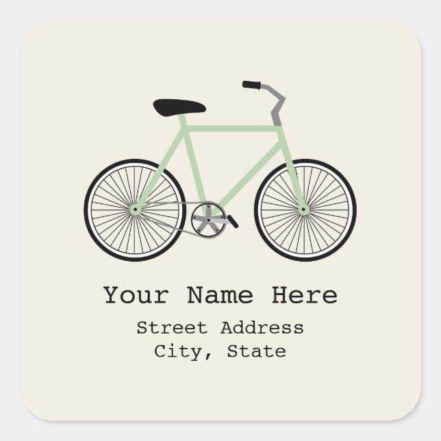 Sticker d'adresse de vélo vert clair (Devant)