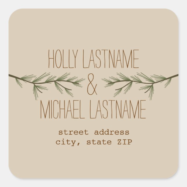 Sticker d'adresse des branches à feuillage persist (Devant)