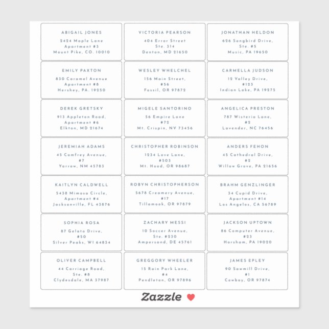 Sticker d'adresse du Mariage moderne Bold Navy (Feuille)