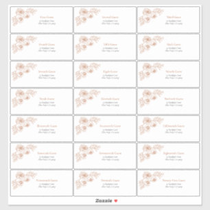 Sticker d'adresse invité Burnt Orange Floral Line