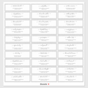 Sticker d'adresse invité du Mariage de script min