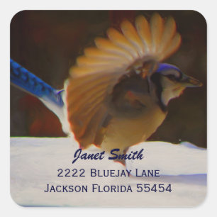 Sticker d'adresse Jay bleu