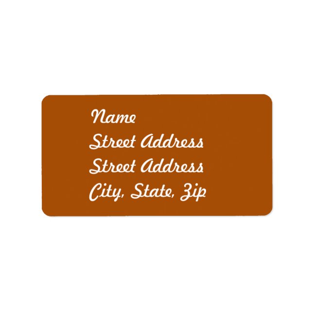 Sticker d'adresse orange brûlé (Devant)