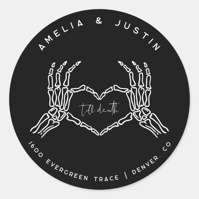 Sticker d'adresse pour Mariage gothique (Devant)