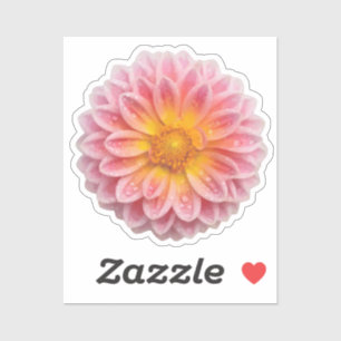 Sticker Dahlia et Dew Drops