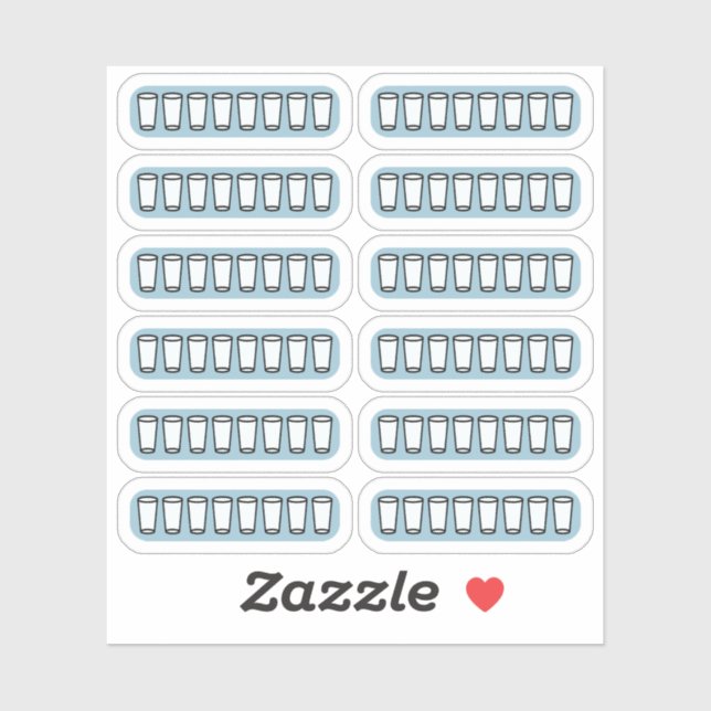 Sticker Daily Water Tracker Bujo Planner (Feuille)