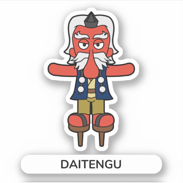 Sticker Daitengu, le guerrier japonais des montagnes (Devant)