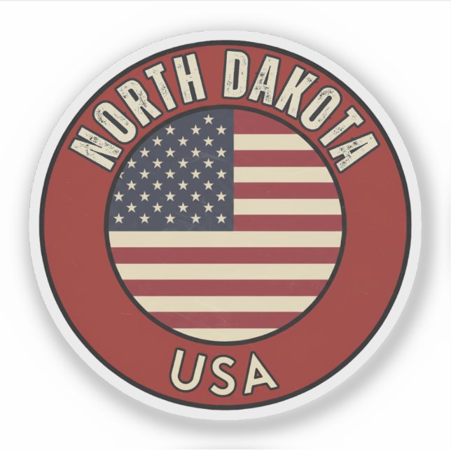 Sticker Dakota du Nord États-Unis d'Amérique (Devant)