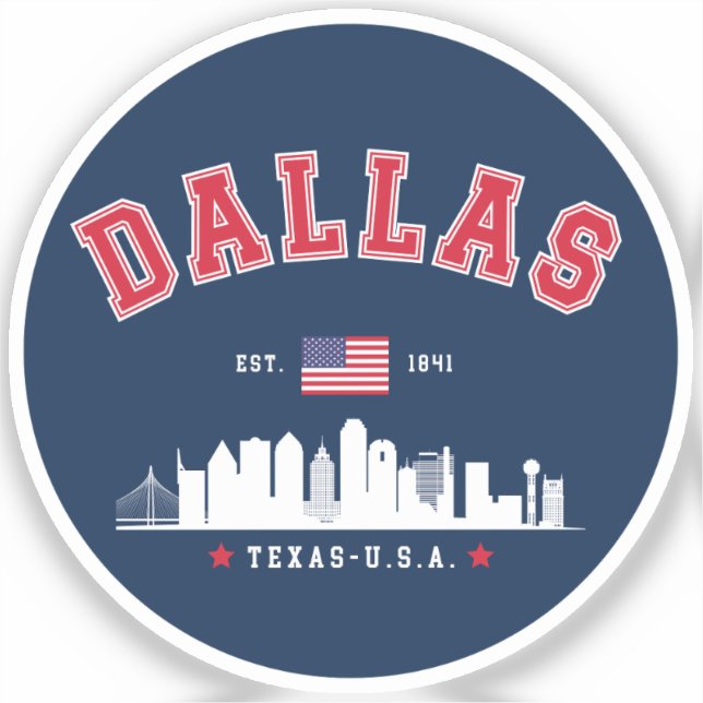 Sticker Dallas Cityline – Modern Texas Vibes (Recto)