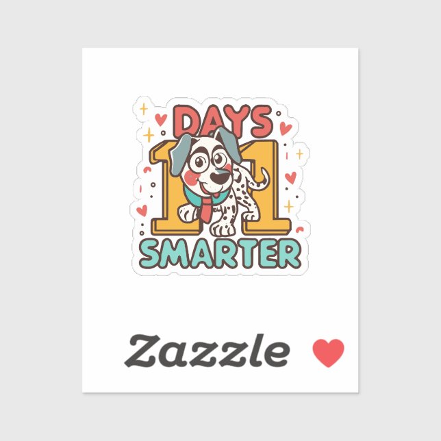 Sticker Dalmatien 101 Jours Plus Intelligent (Feuille)