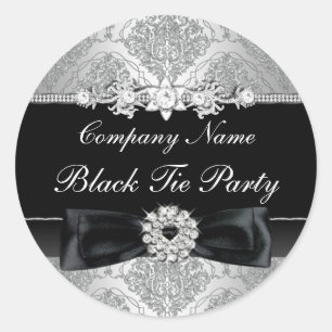 Sticker Damask & Bow Corporate Black Cravate Party