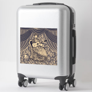 Sticker Dame avec guitare