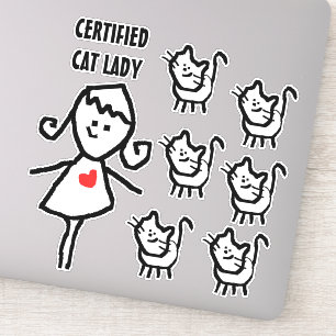 Sticker Dame de chat certifiée