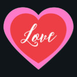 Sticker d'amour<br><div class="desc">Cet autocollant de coeur d'amour est montré dans une conception double coeur. Couleur rose et rouge</div>