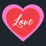Sticker d'amour<br><div class="desc">Cet autocollant de coeur d'amour est montré dans une conception double coeur. Couleur rose et rouge</div>