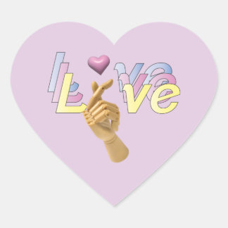 Sticker d'amour du coeur, je t'aime du doigt