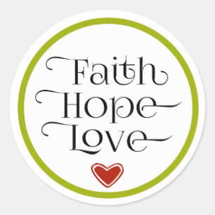 Sticker d'amour Red Heart Faith Hope