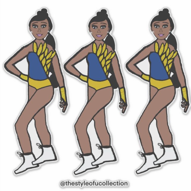 Sticker Dancer Blue Gold #1 (Devant)