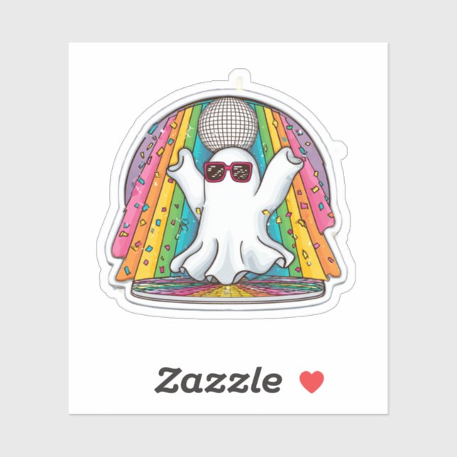 Sticker Dancing Disco Ghost - Dessin coloré Gh (Feuille)