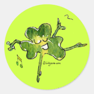 Sticker Dancing Irish Shamrock n Roll 10