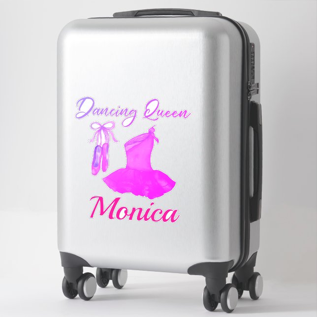 Sticker Dancing Queen Quote Pink Cute Ballerina Dress Shoe (Sur valise)