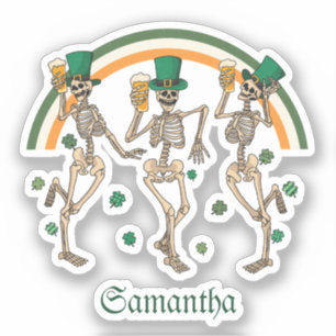 Sticker Dancing Skeletons St Patrick