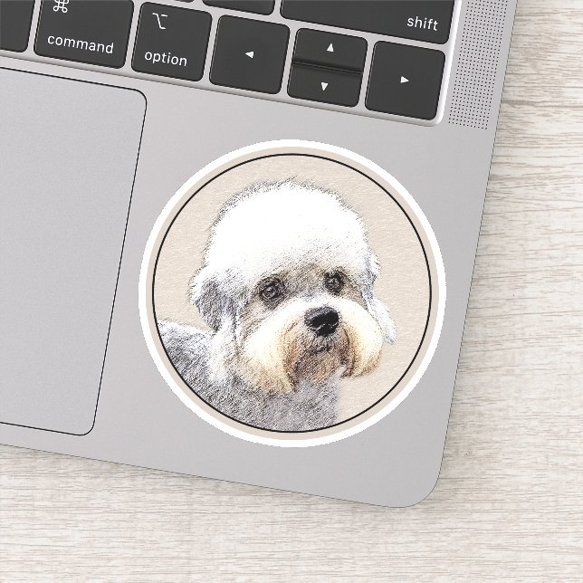 Sticker Dandie Dinmont Terrier Peinture Chien Art original (Détail)