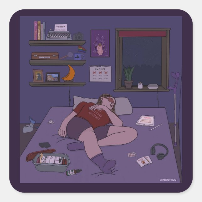 Sticker Dandy Doodlez "Alors et maintenant" (Devant)