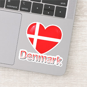 Sticker Danemark - Coeur du drapeau