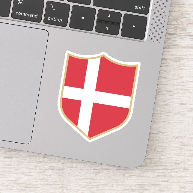 Sticker Danemark Drapeau Emblem Voyage patriotique (Détail)