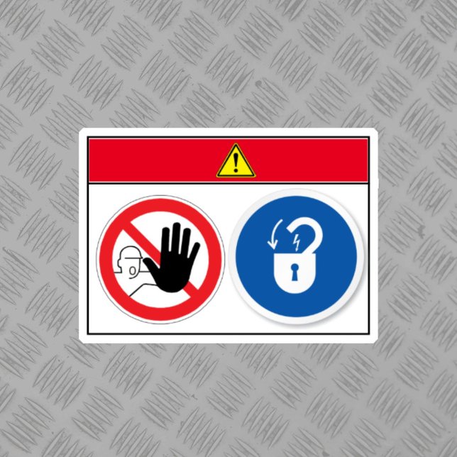 Sticker Danger/équipement démarre automatiquement Étiquett (Créateur téléchargé)