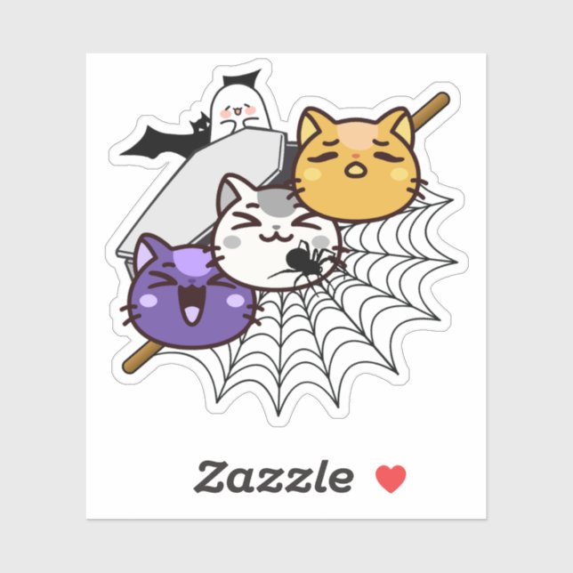 Sticker Dango Chat Épouvantable - Japonais Gothique Kawaii (Feuille)