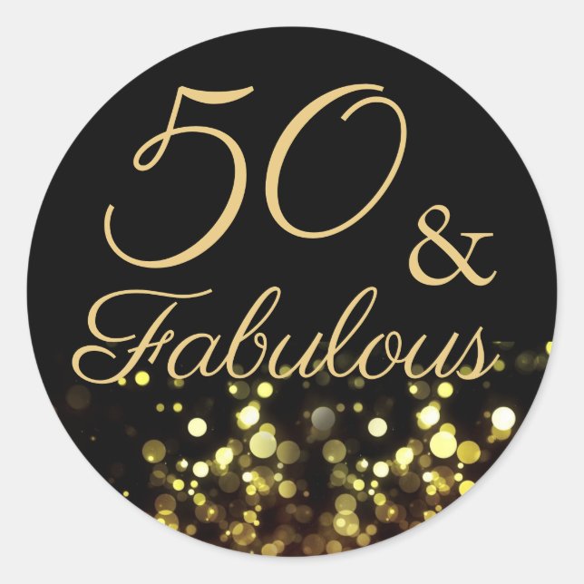 Sticker d'anniversaire 50 et fabuleux Black and Go (Devant)