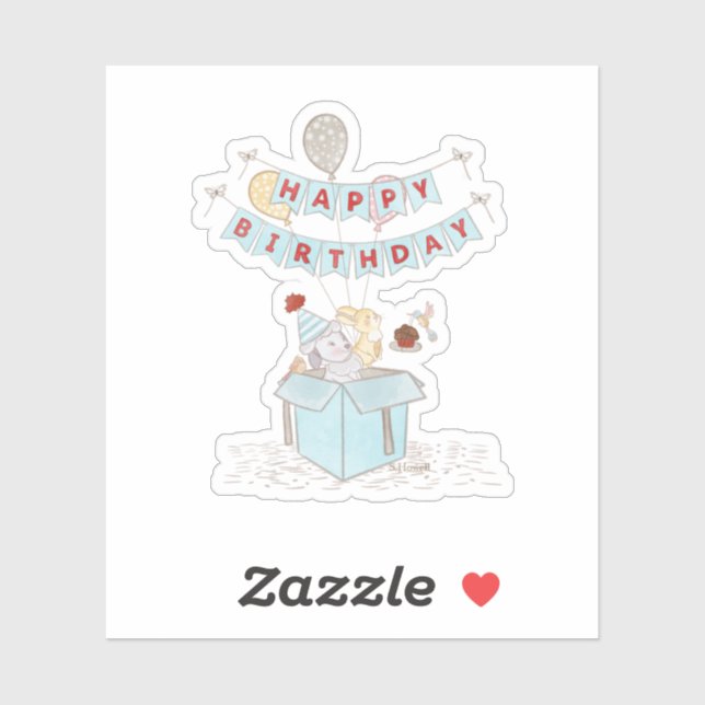 Sticker d'anniversaire béni (Feuille)