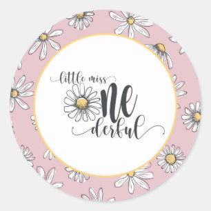 Sticker d'anniversaire de marguerite - Little Miss