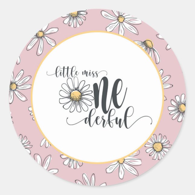 Sticker d'anniversaire de marguerite - Little Miss (Devant)