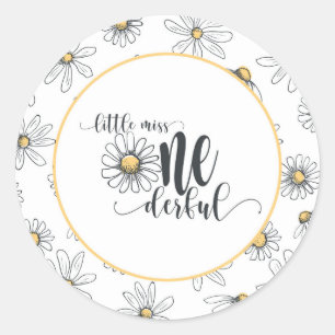 Sticker d'anniversaire de marguerite - Little Miss