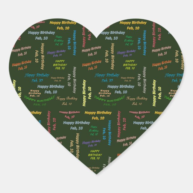 Sticker d'anniversaire du 10 février (Devant)