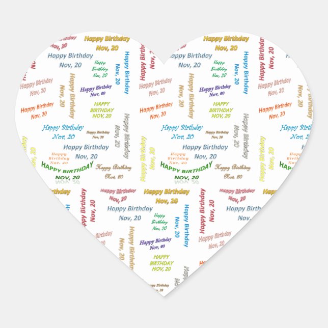 Sticker d'anniversaire du 20 novembre (Devant)