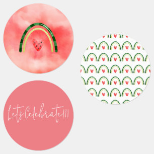 Sticker d'anniversaire Melon Heart Watermelon