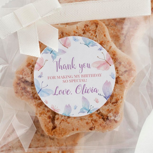 Sticker d'anniversaire papillon Étiquettes (Créateur téléchargé)