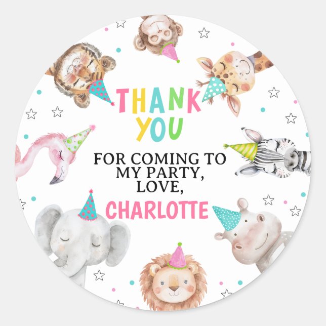 Sticker d'Anniversaire Pink moderne (Devant)