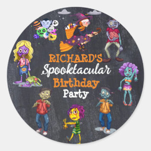 Sticker d'anniversaire pour enfants Éffrayant Hall