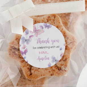 Sticker d'Anniversaire rose violet Étiquettes