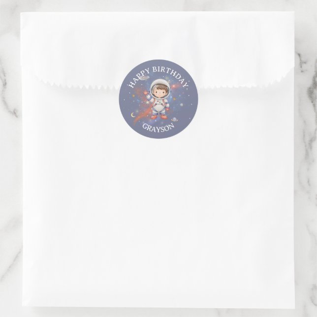 Sticker d'anniversaire spatial astronaute (Sac)
